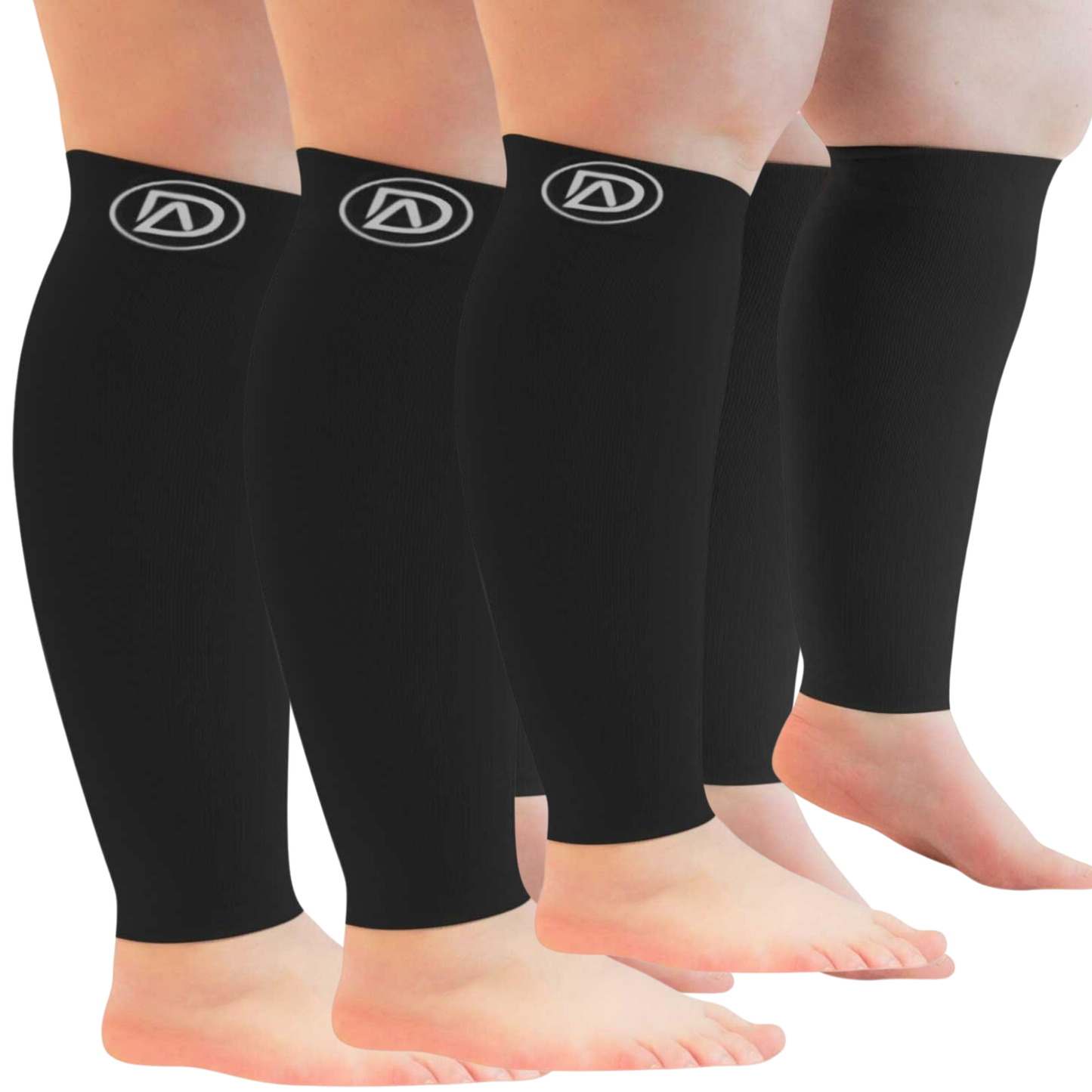 Plus Size Wide Calf Compression Sleeves 20–30 mmHg – 3 Pair Multipack