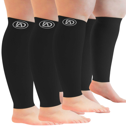 Plus Size Wide Calf Compression Sleeves 20–30 mmHg – 3 Pair Multipack
