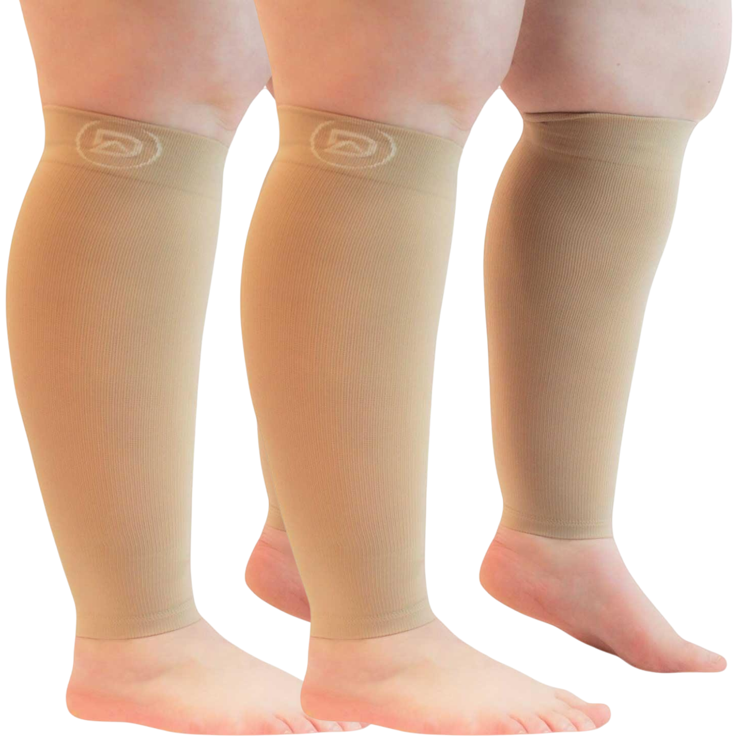 Plus Size Wide Calf Compression Sleeves 20–30 mmHg – 2 Pair Multipack