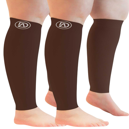 Plus Size Wide Calf Compression Sleeves 20–30 mmHg – 2 Pair Multipack