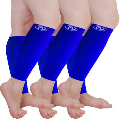 Plus Size Wide Calf Compression Sleeves 20–30 mmHg – 3 Pair Multipack