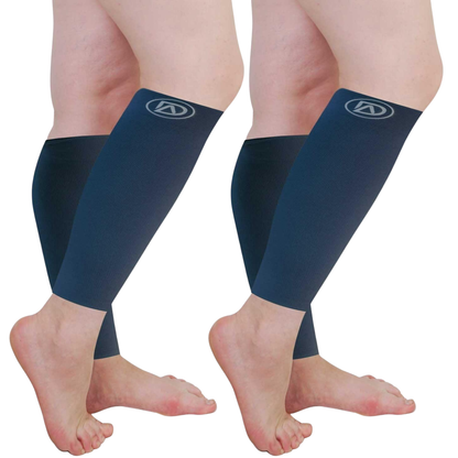 Plus Size Wide Calf Compression Sleeves 20–30 mmHg – 2 Pair Multipack
