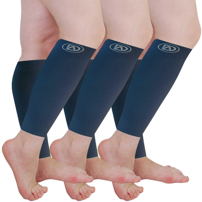 Plus Size Wide Calf Compression Sleeves 20–30 mmHg – 3 Pair Multipack