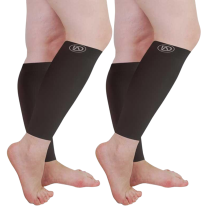 Plus Size Wide Calf Compression Sleeves 20–30 mmHg – 2 Pair Multipack