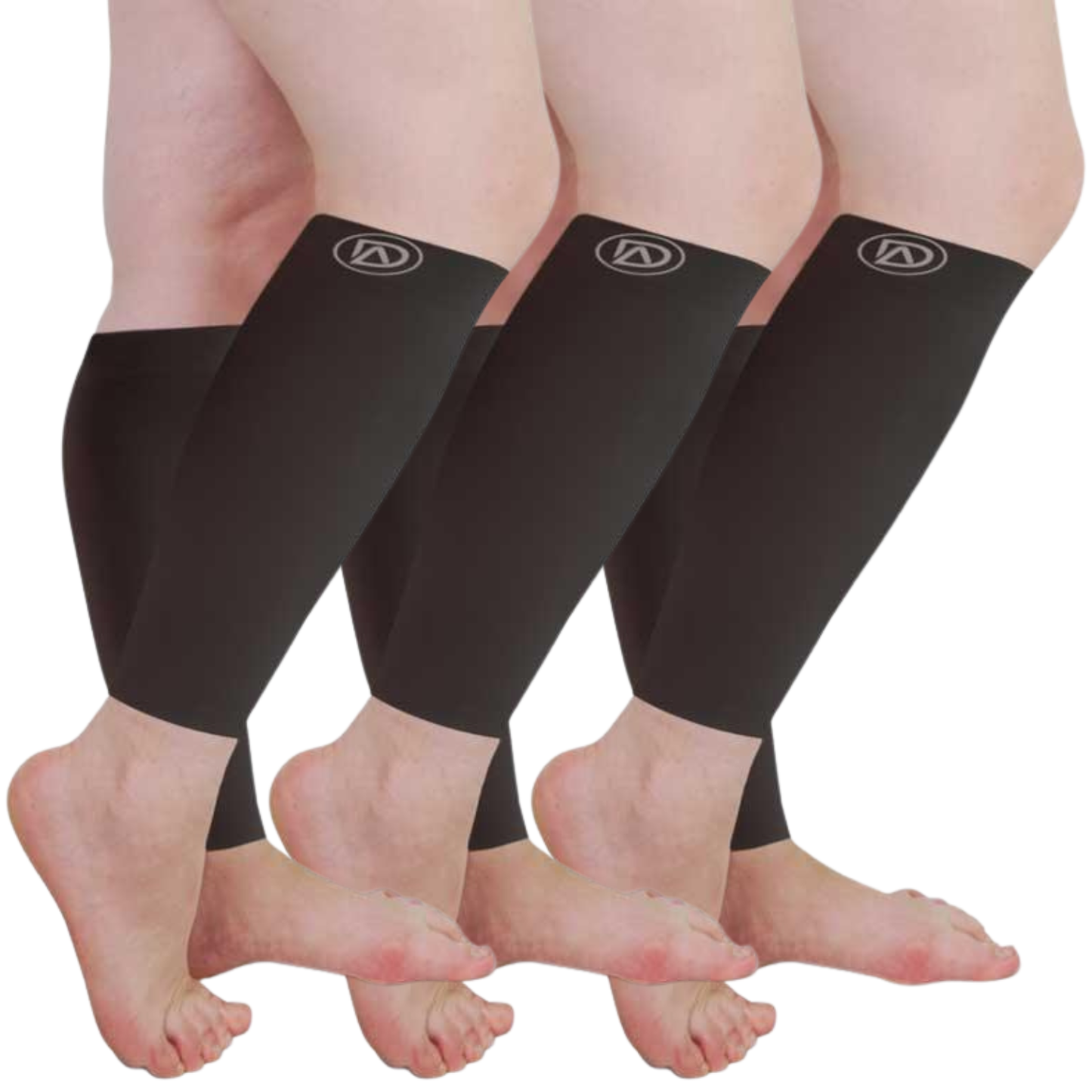 Plus Size Wide Calf Compression Sleeves 20–30 mmHg – 3 Pair Multipack