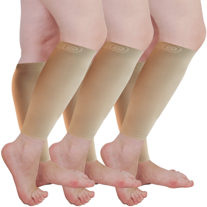 Plus Size Wide Calf Compression Sleeves 20–30 mmHg – 3 Pair Multipack