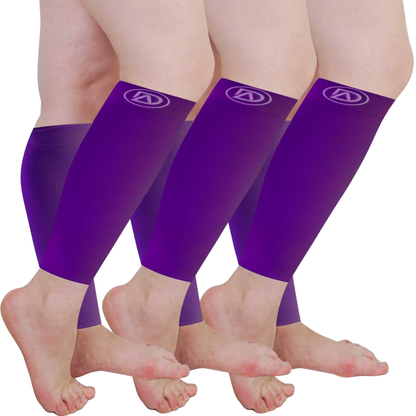 Plus Size Wide Calf Compression Sleeves 20–30 mmHg – 3 Pair Multipack