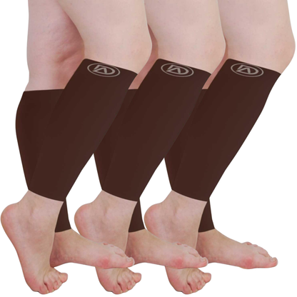 Plus Size Wide Calf Compression Sleeves 20–30 mmHg – 3 Pair Multipack