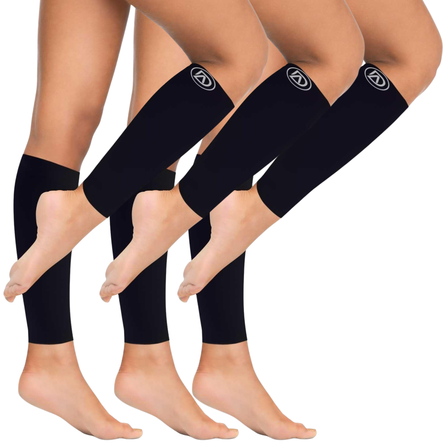 Plus Size Wide Calf Compression Sleeves 20–30 mmHg – 3 Pair Multipack