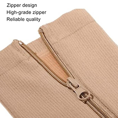15-20mmHg Plus Size Compression Open Toe Socks with Zipper | Compression Closed Toe Socks with Zipper