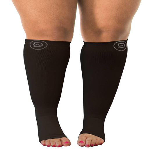 Dominion Activewear Plus Size Wide Calf Toeless Compression Socks 20–30 mmHg