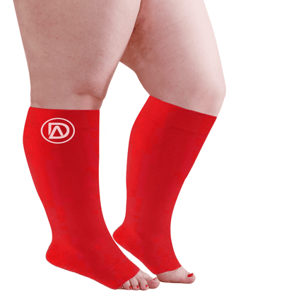 Plus Size Wide Calf Toeless Compression Socks 20–30 mmHg 3 Pair Multipack