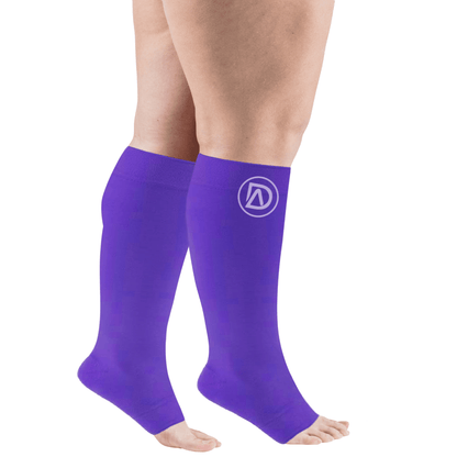 Plus Size Wide Calf Toeless Compression Socks 20–30 mmHg 3 Pair Multipack