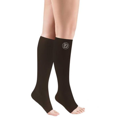 Plus Size Wide Calf Toeless Compression Socks 20–30 mmHg 3 Pair Multipack