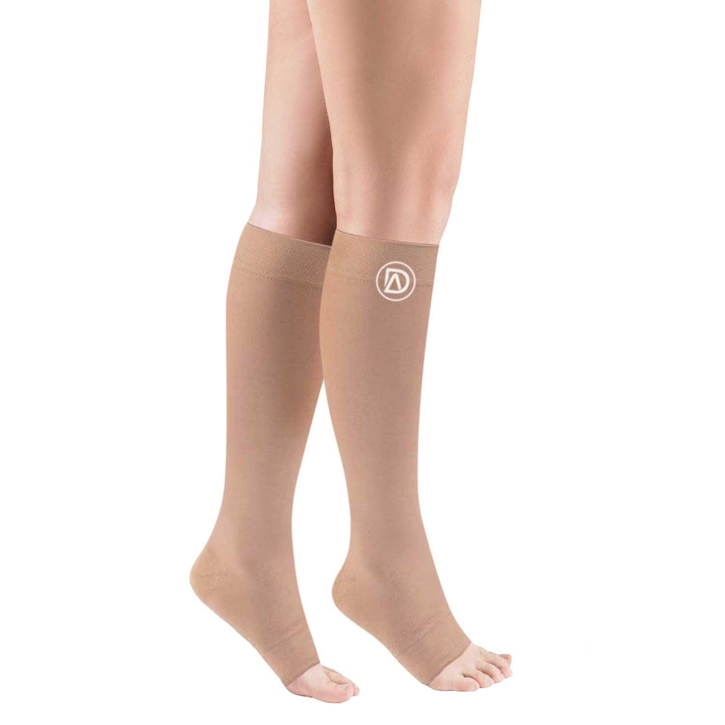 Plus Size Wide Calf Toeless Compression Socks 20–30 mmHg 3 Pair Multipack