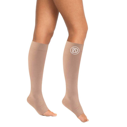 Plus Size Wide Calf Toeless Compression Socks 20–30 mmHg 3 Pair Multipack