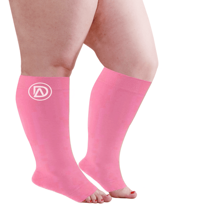 Plus Size Wide Calf Toeless Compression Socks 20–30 mmHg 3 Pair Multipack