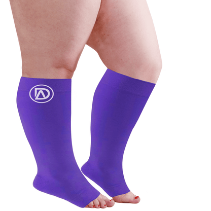 Plus Size Wide Calf Toeless Compression Socks 20–30 mmHg 3 Pair Multipack