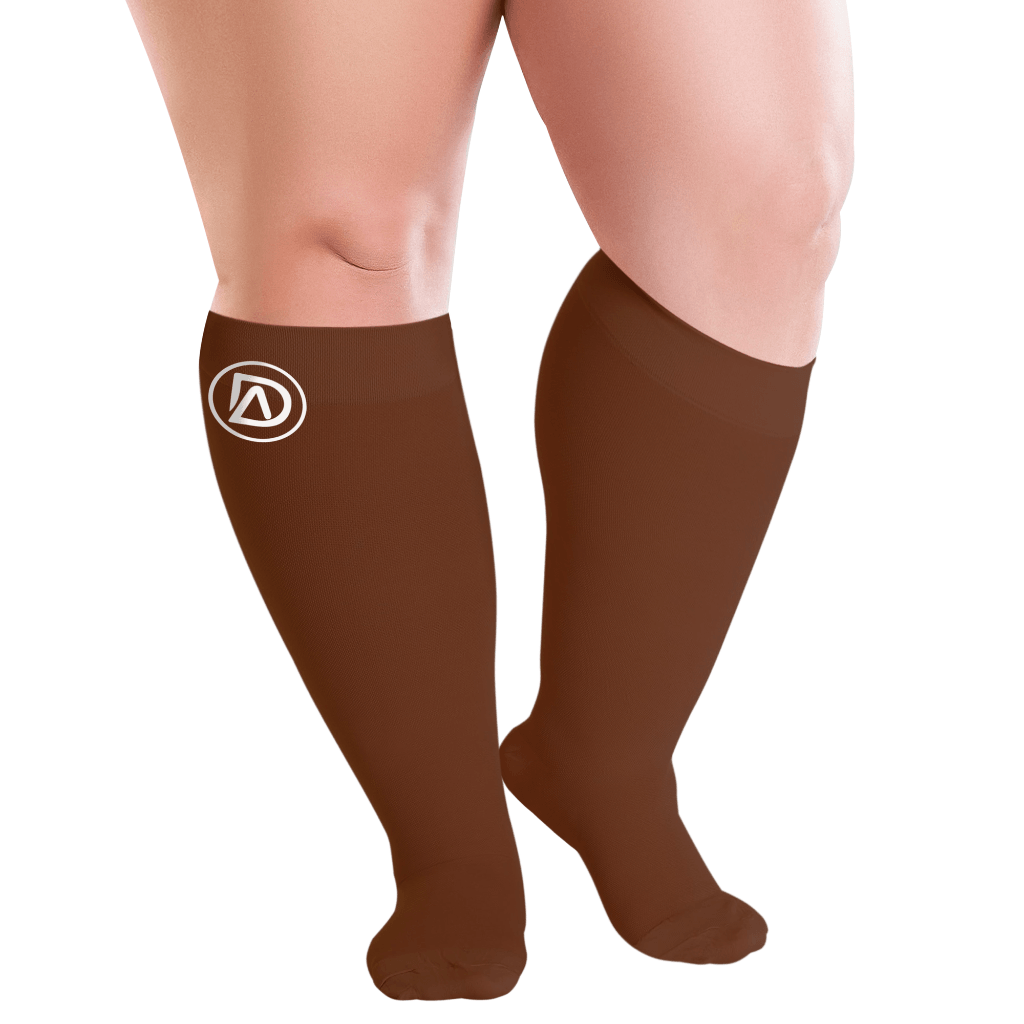 Plus Size Wide Calf Compression Socks 20–30 mmHg – 3 Pair Multipack