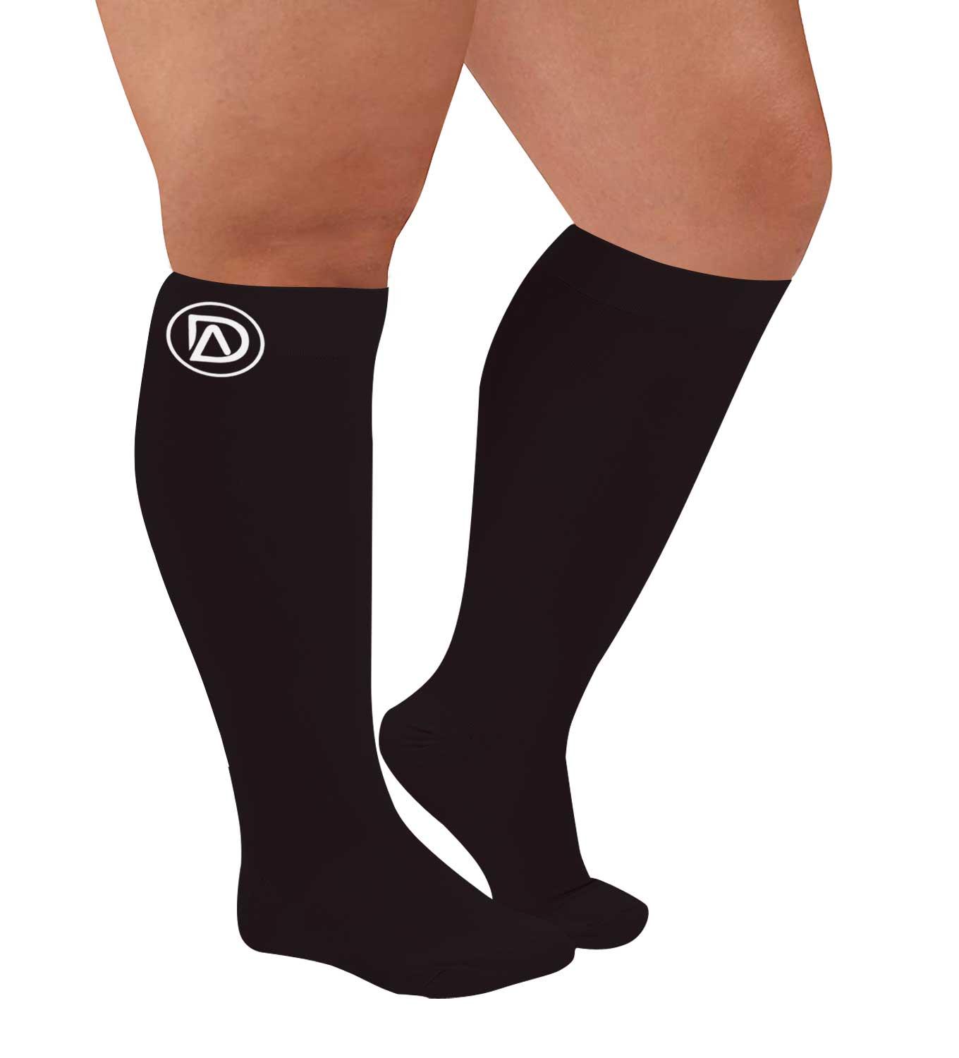 Plus Size Wide Calf Compression Socks 20–30 mmHg – 3 Pair Multipack