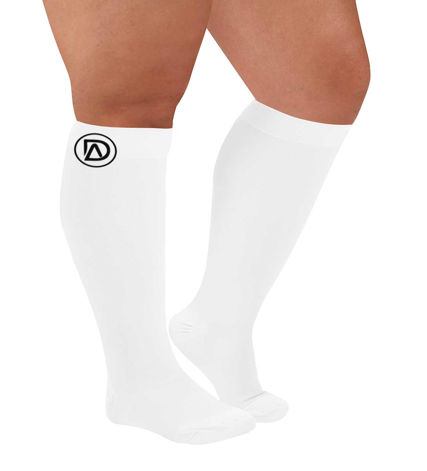 Plus Size Wide Calf Compression Socks 20–30 mmHg – 3 Pair Multipack
