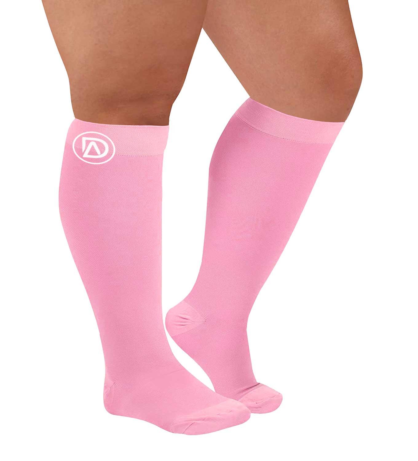 Plus Size Wide Calf Compression Socks 20–30 mmHg – 2 Pair Multipack