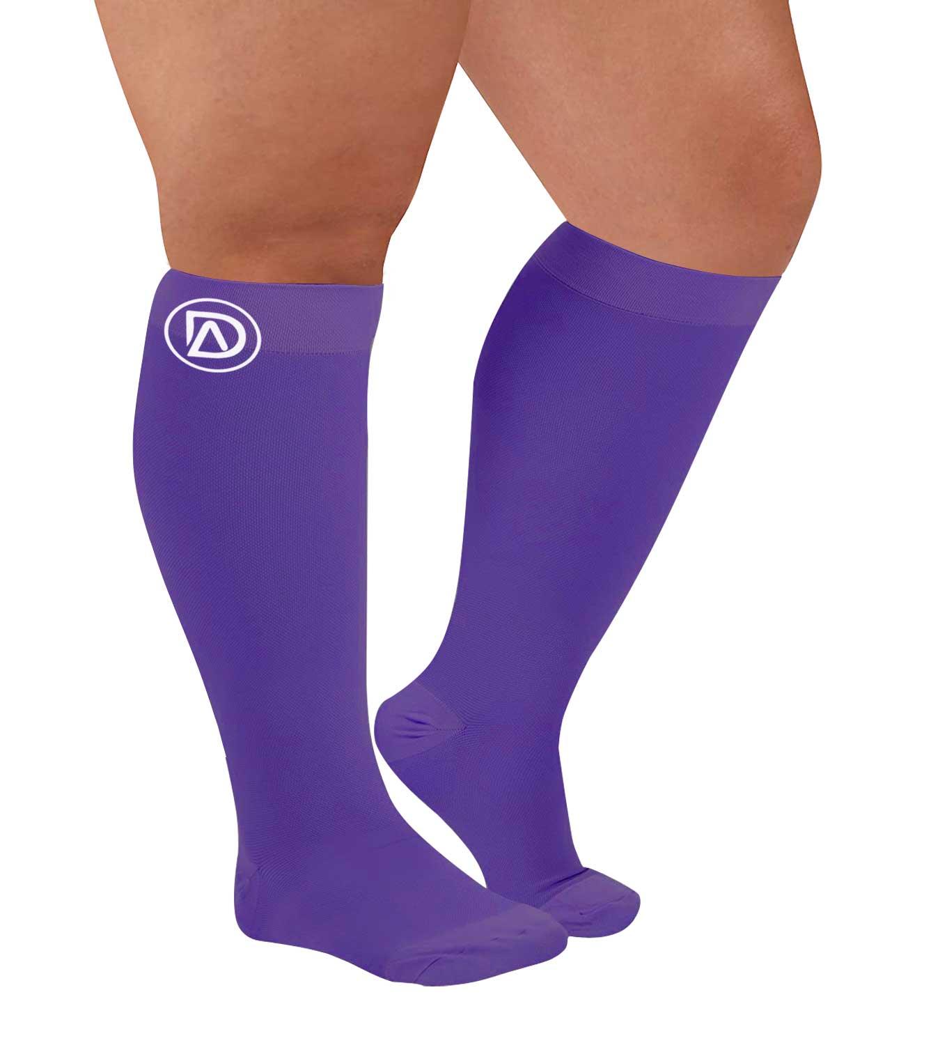 Plus Size Wide Calf Compression Socks 20–30 mmHg – 3 Pair Multipack