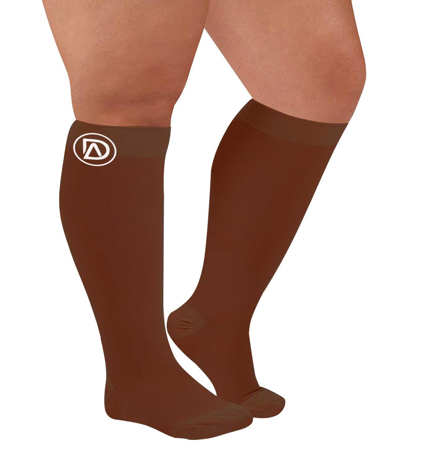 Plus Size Wide Calf Compression Socks 20–30 mmHg – 3 Pair Multipack