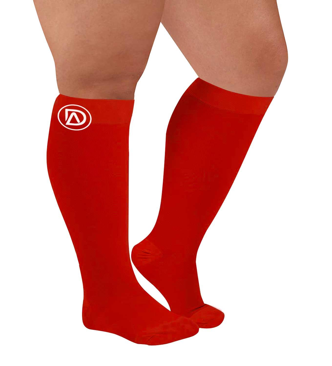 Plus Size Wide Calf Compression Socks 20–30 mmHg – 3 Pair Multipack
